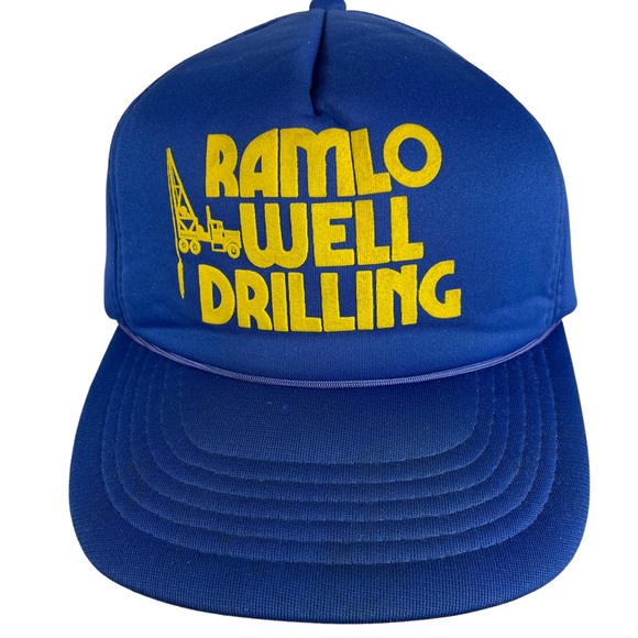 Vintage SnapBack Ramlo Well Drilling Sellout Blue Yellow OSFA Hipster 90s CLEAN - Picture 3 of 16